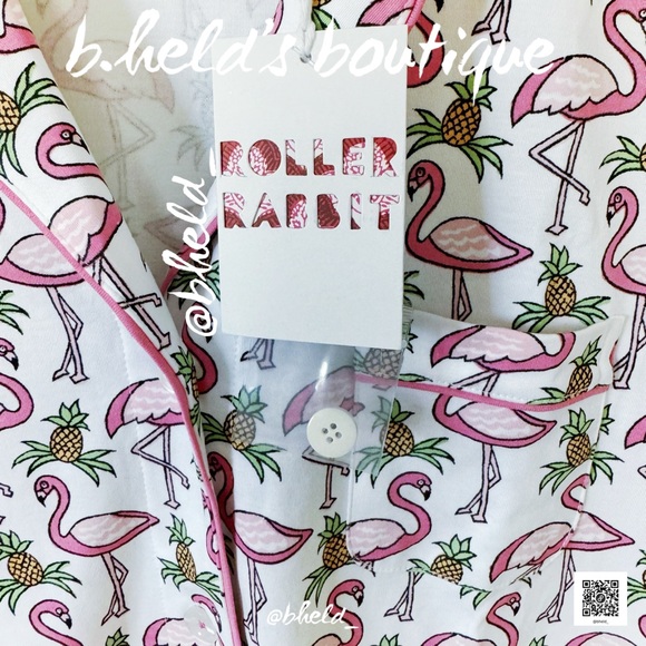 Roller Rabbit Freddy Flamingo Polo Pajamas in Pink Size Small (S) Brand New NWT - Picture 7 of 17